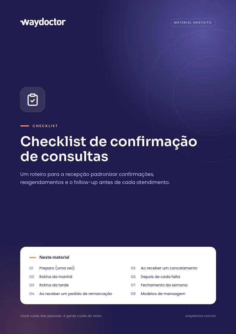 Capa do material Checklist de confirmação de consultas