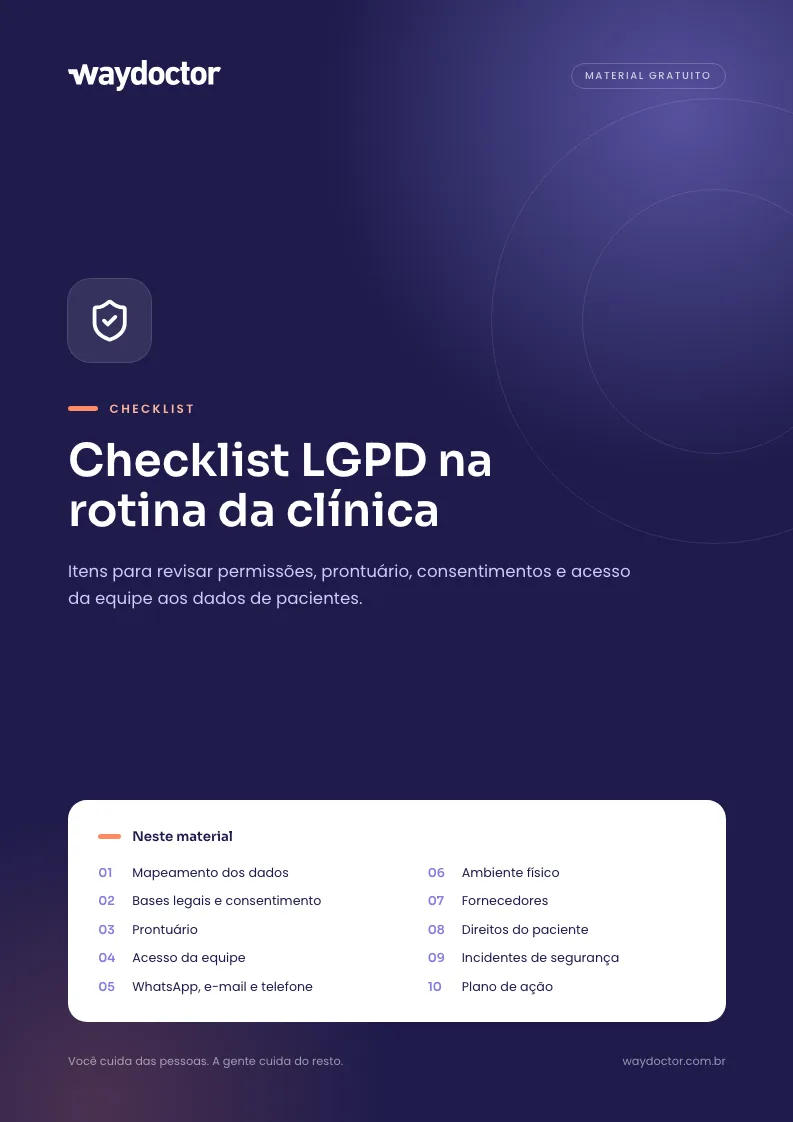 Capa do material Checklist LGPD na rotina da clínica