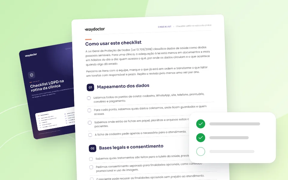 Prévia do material Checklist LGPD na rotina da clínica