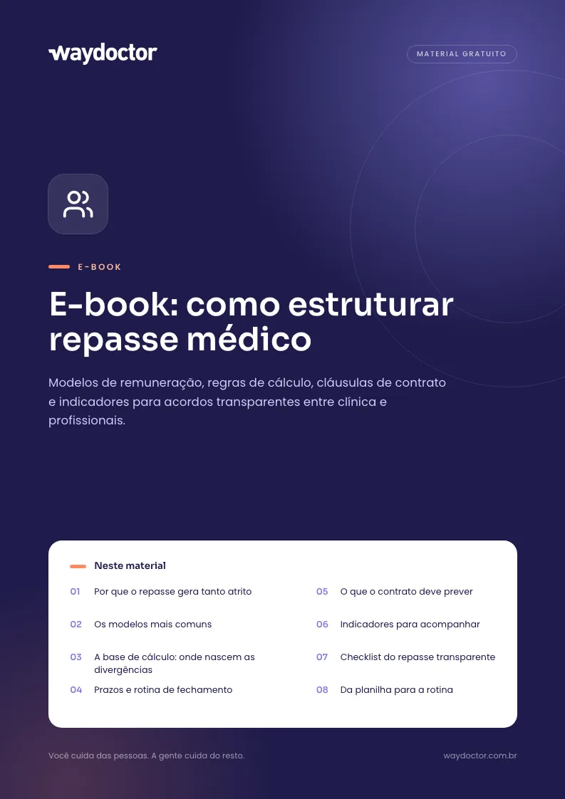 Capa do material E-book: como estruturar repasse médico