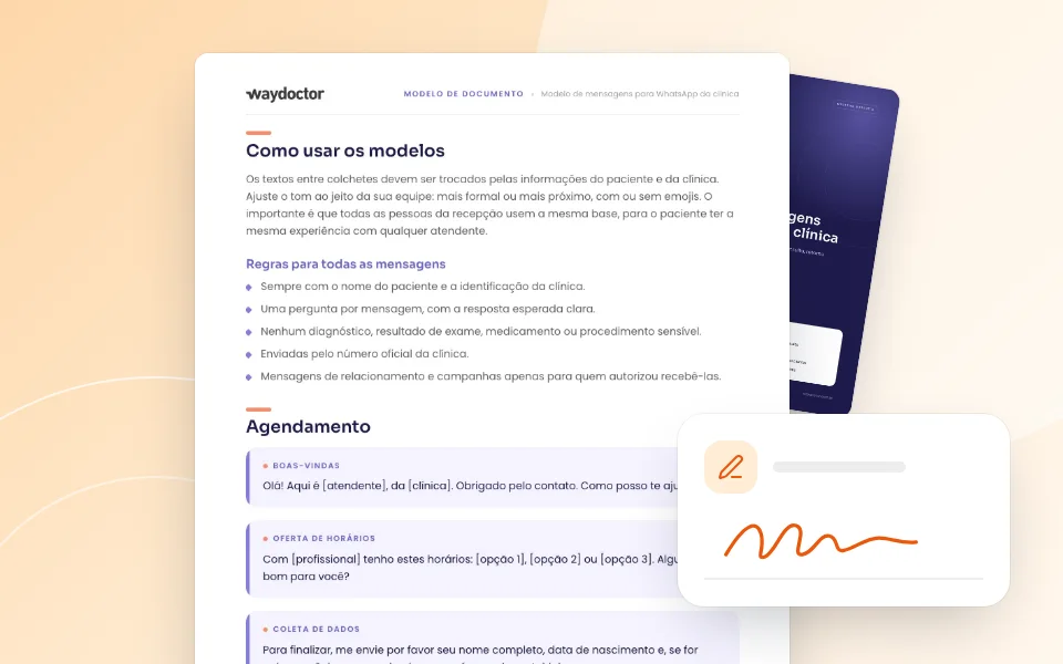 Prévia do material Modelo de mensagens para WhatsApp da clínica