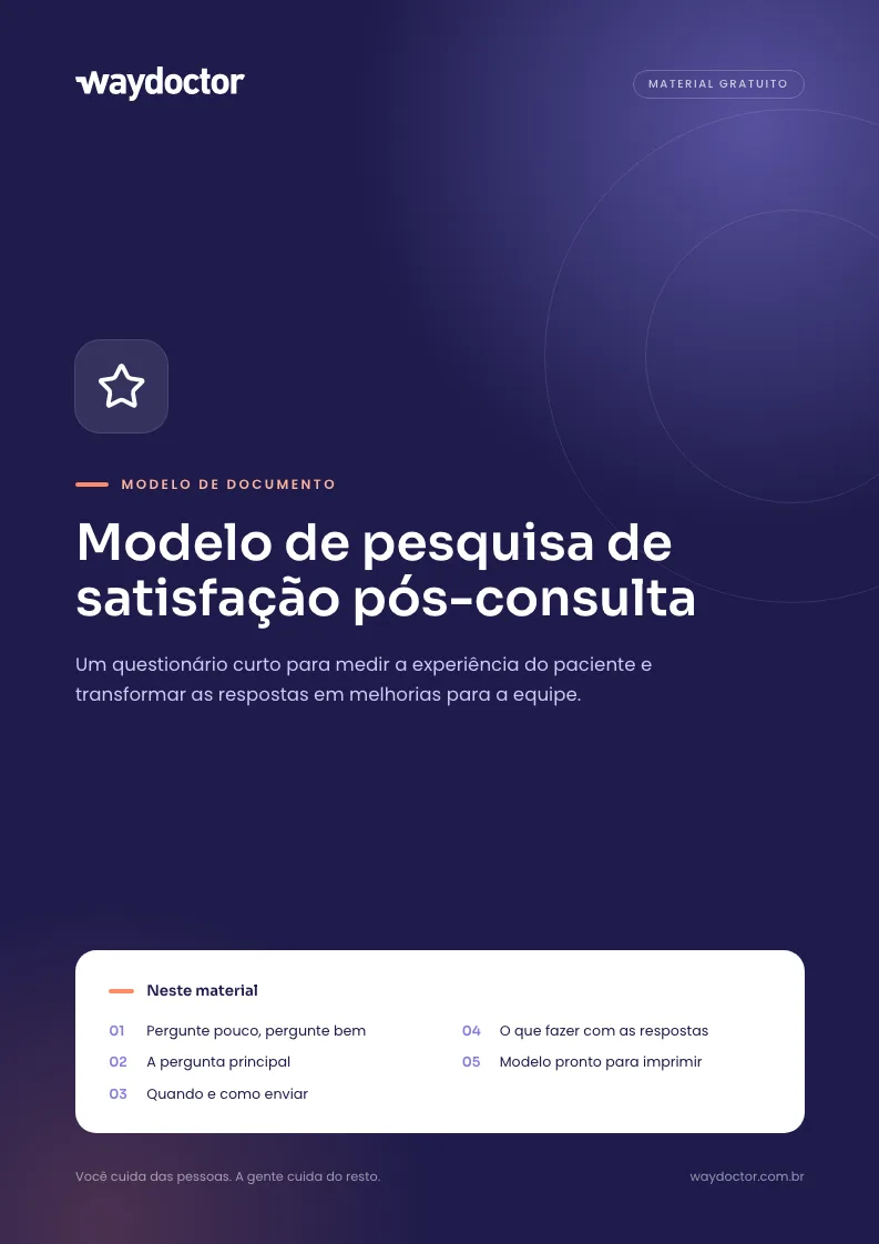Capa do material Modelo de pesquisa de satisfação pós-consulta