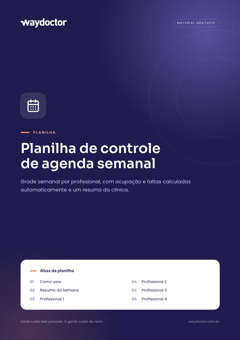Capa do material Planilha de controle de agenda semanal