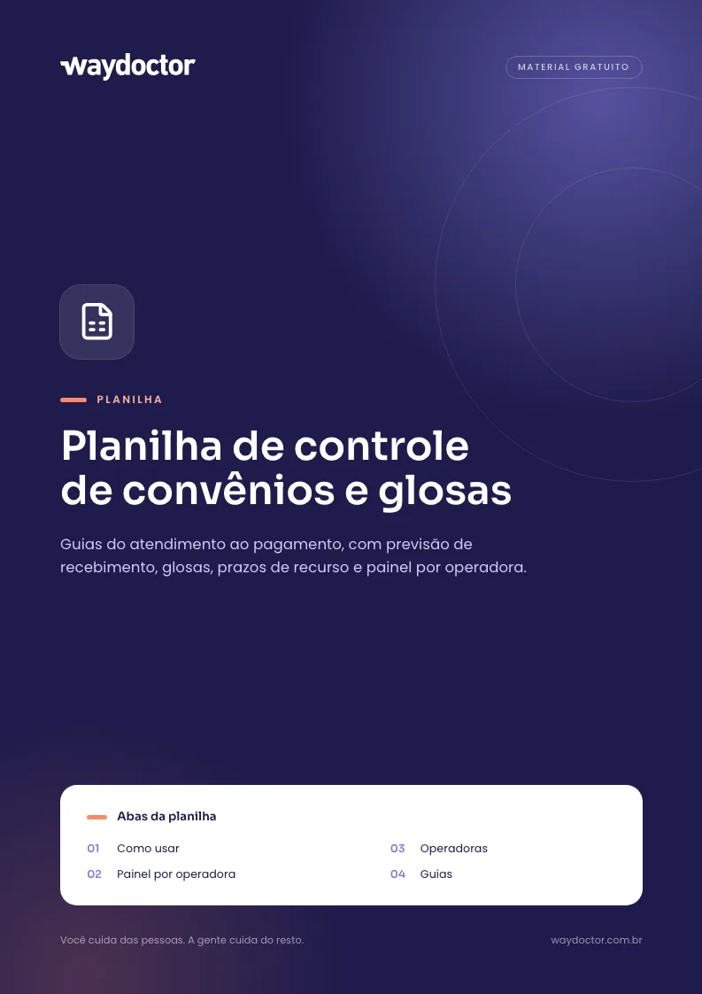 Capa do material Planilha de controle de convênios e glosas