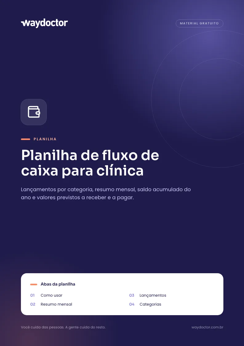 Capa do material Planilha de fluxo de caixa para clínica